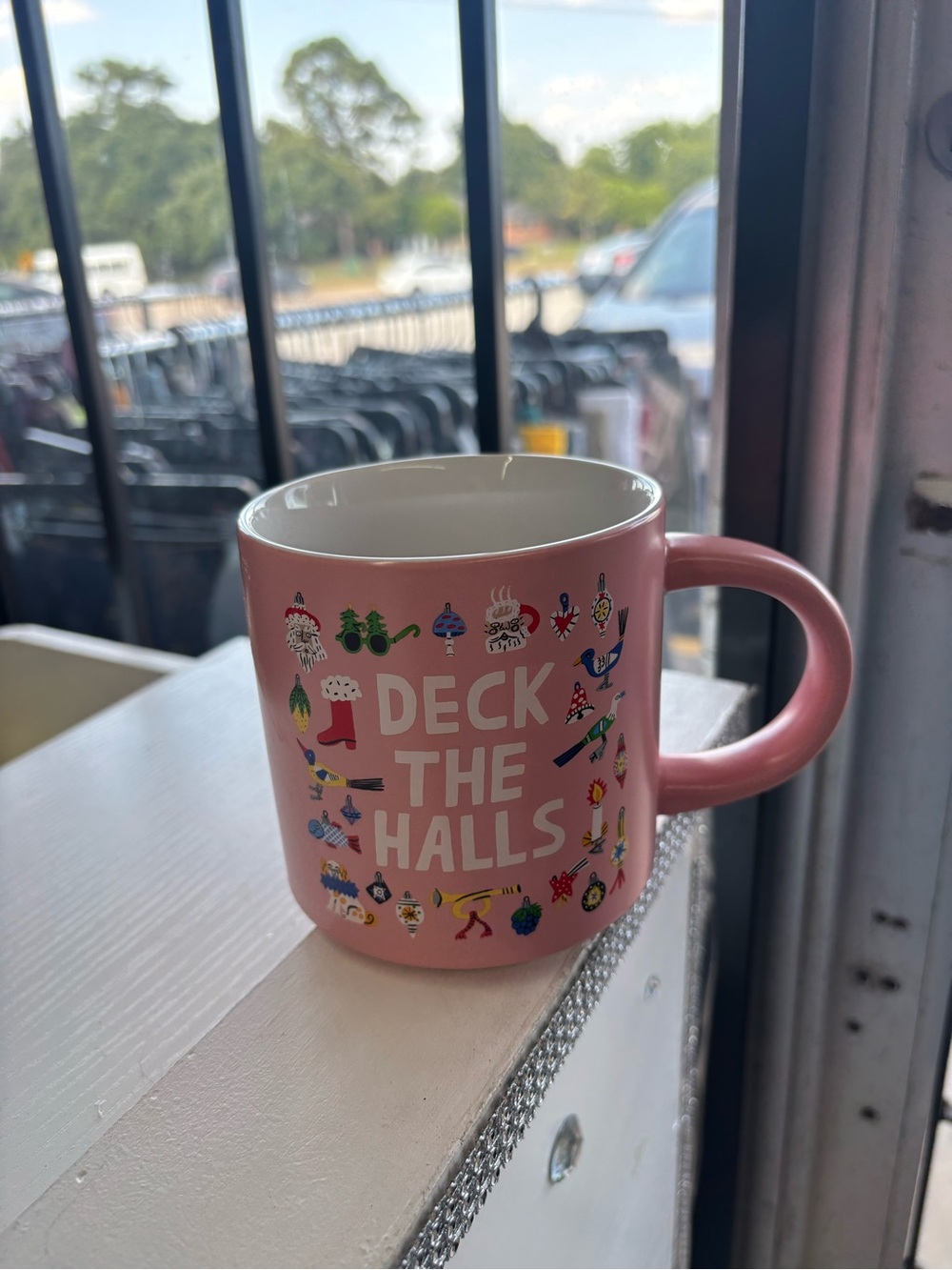 Wondershop Pink 'Deck The Halls' Holiday Ceramic Mug